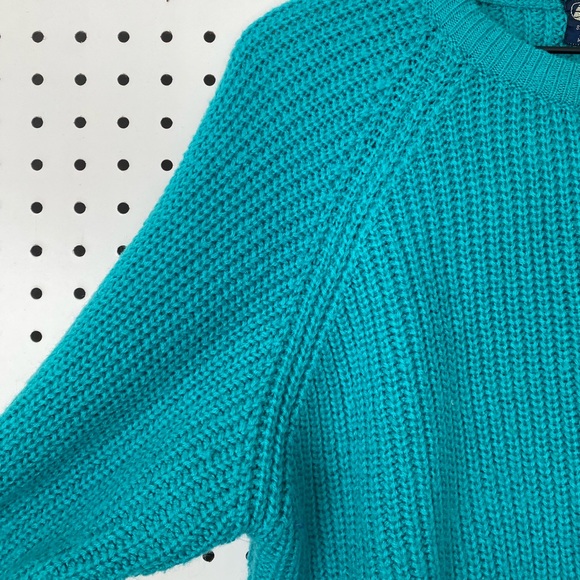 Vintage Puritan Wool Blend Crop Teal Sweater - Picture 7 of 11
